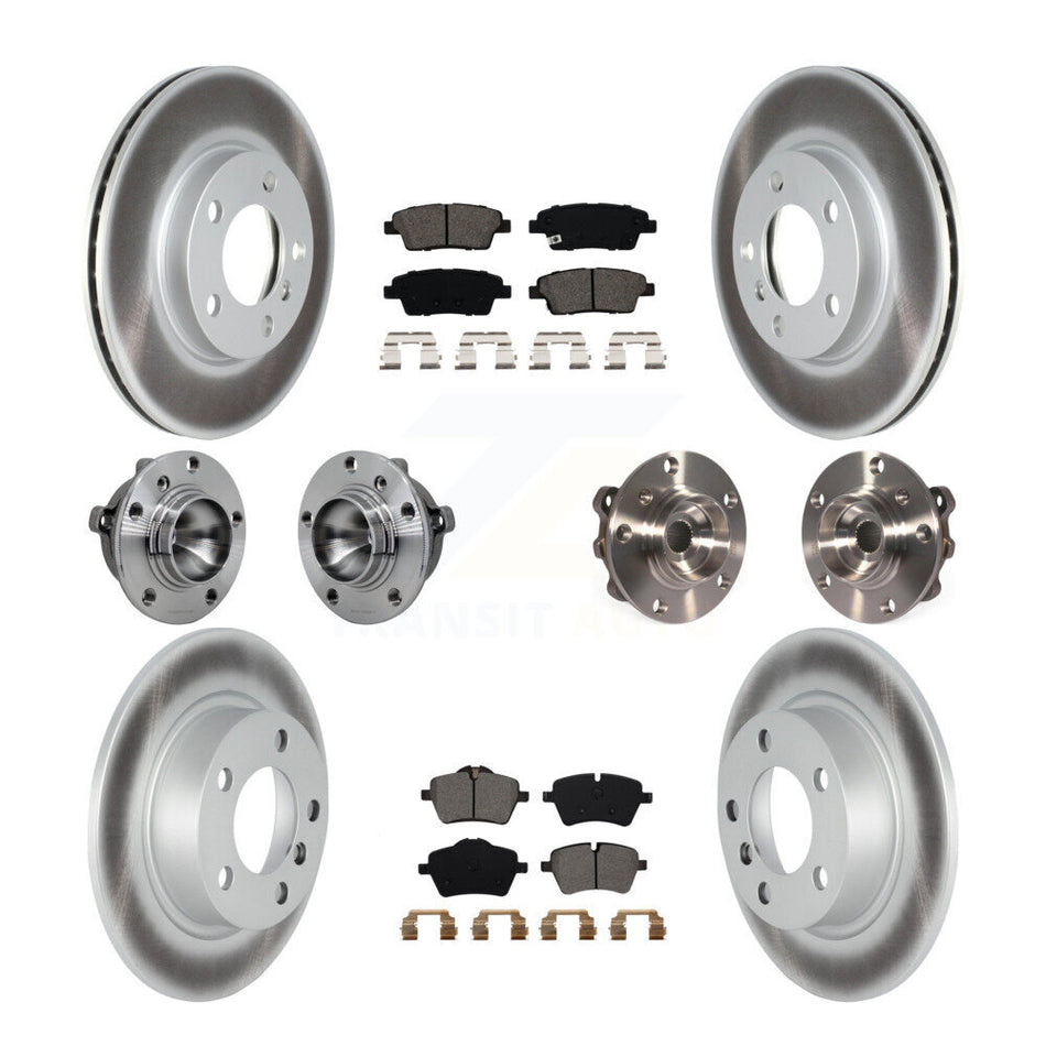 Front Rear Hub Bearing Coat Brake Rotor Pad Kit (10Pc) For Mini Cooper Countryman Paceman KBB-131893