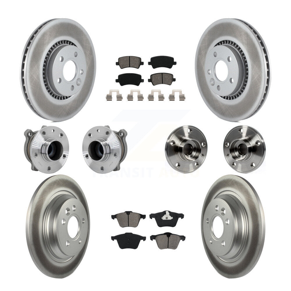 Front Rear Hub Bearings Coated Disc Brake Rotors And Pads Kit (10Pc) For Volvo S60 V70 KBB-131899