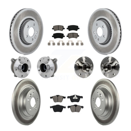 Front Rear Hub Bearings Coated Disc Brake Rotors And Pads Kit (10Pc) For Volvo S60 V70 KBB-131899