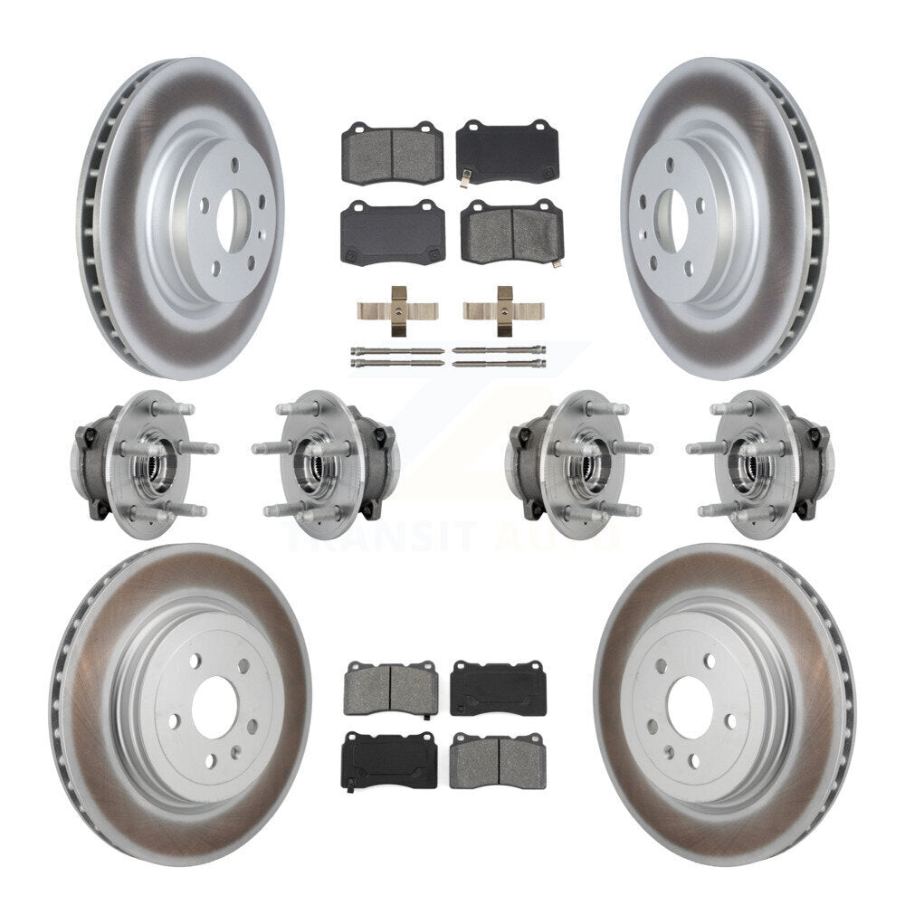 Front Rear Hub Bearings Assembly Coated Disc Brake Rotors And Pads Kit (10Pc) For Tesla S KBB-131920