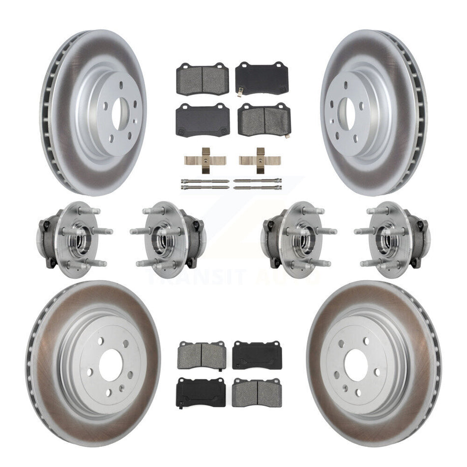 Front Rear Hub Bearings Assembly Coated Disc Brake Rotors And Pads Kit (10Pc) For Tesla S KBB-131920