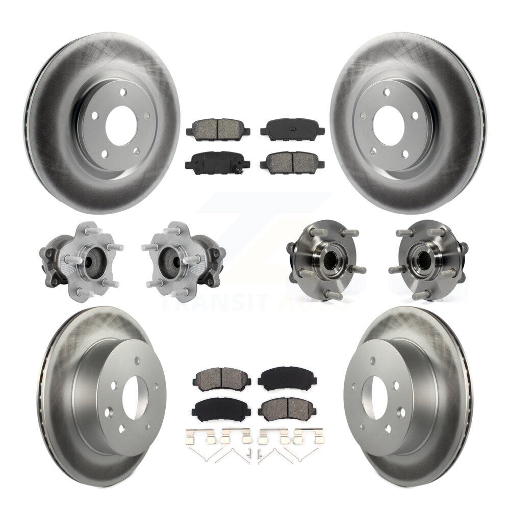 Front Rear Hub Bearing Coat Brake Rotor Pads Kit (10Pc) For Nissan Juke Nismo RS with FWD KBB-131926