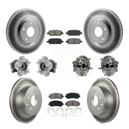 Front Rear Hub Bearing Coat Brake Rotor Pads Kit (10Pc) For Nissan Juke Nismo RS with FWD KBB-131926