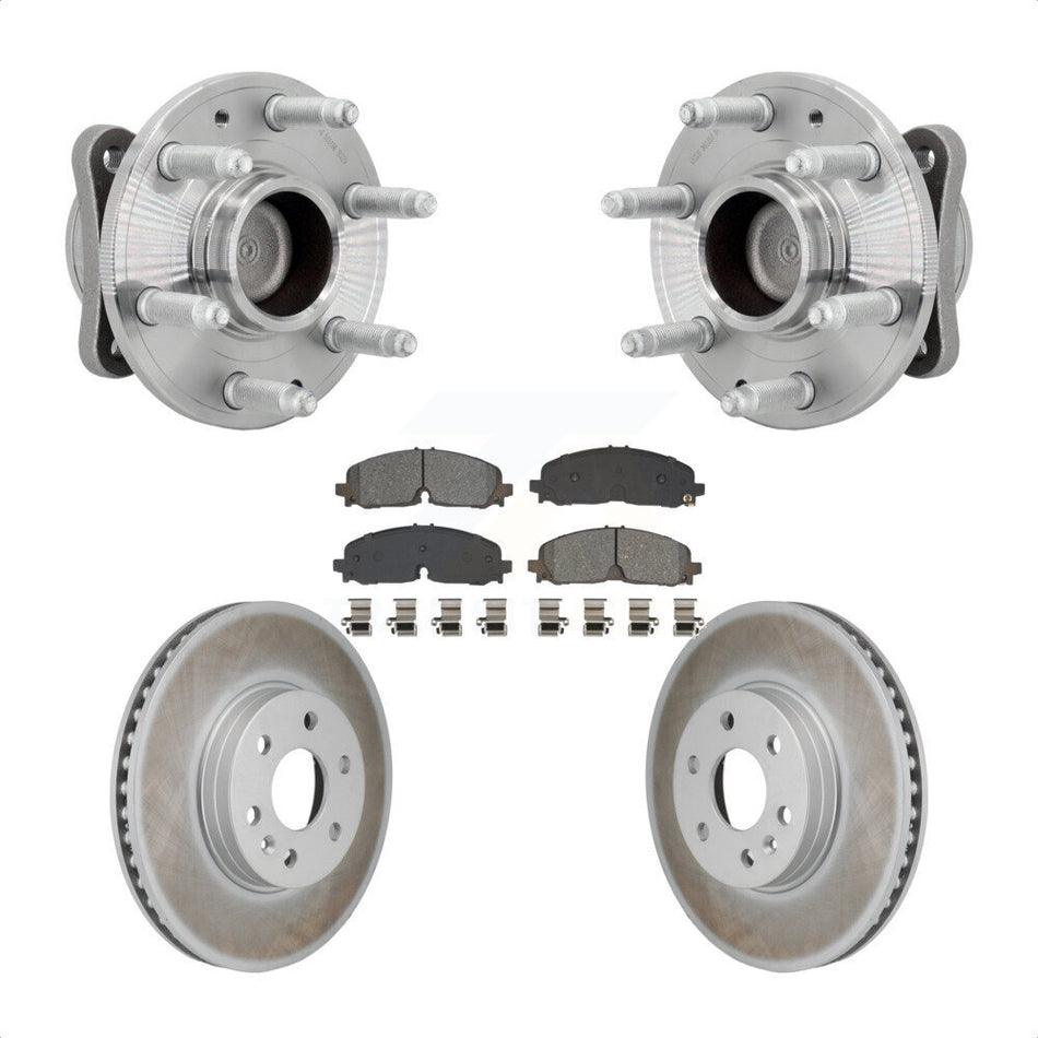 Front Hub Bearing Assembly Coat Brake Rotor Pad Kit For Chevrolet Colorado GMC Canyon RWD KBB-131930