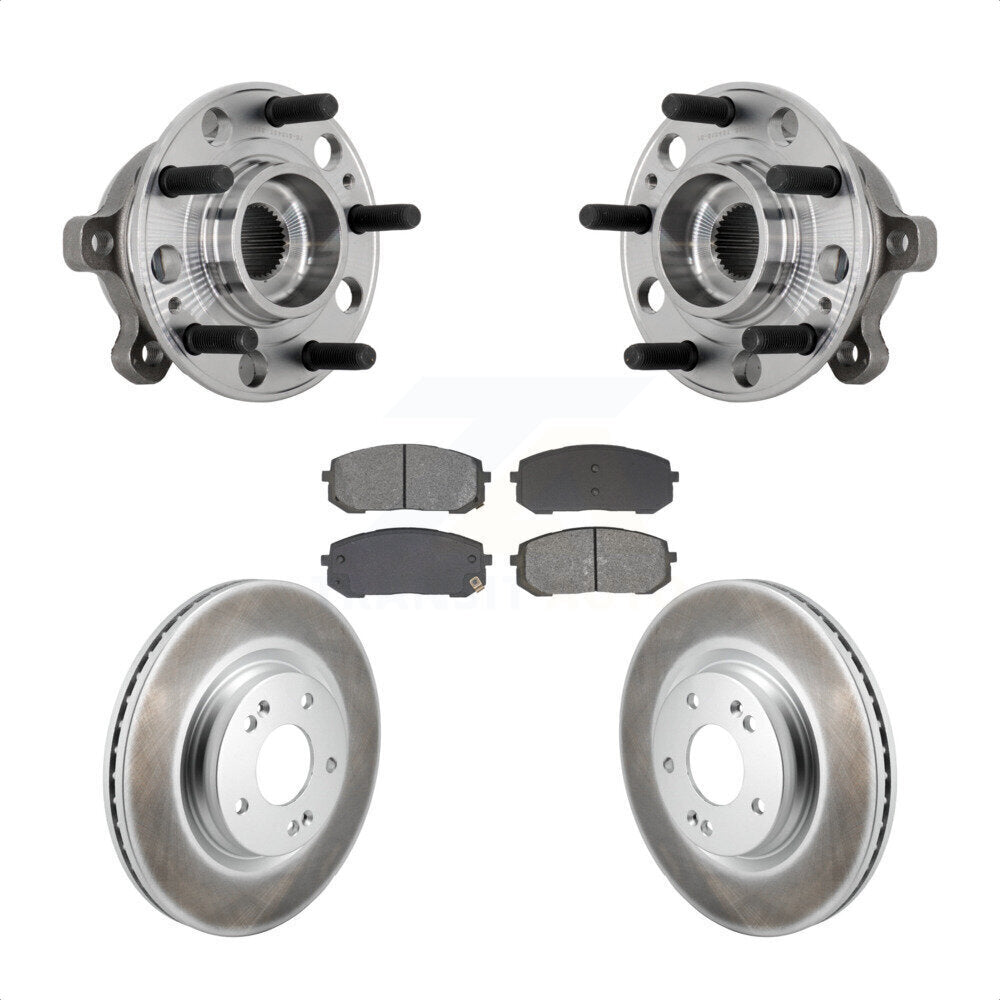 Front Hub Bearing Assembly Coated Disc Brake Rotor And Pads Kit For Hyundai Sonata Kia K5 KBB-131931