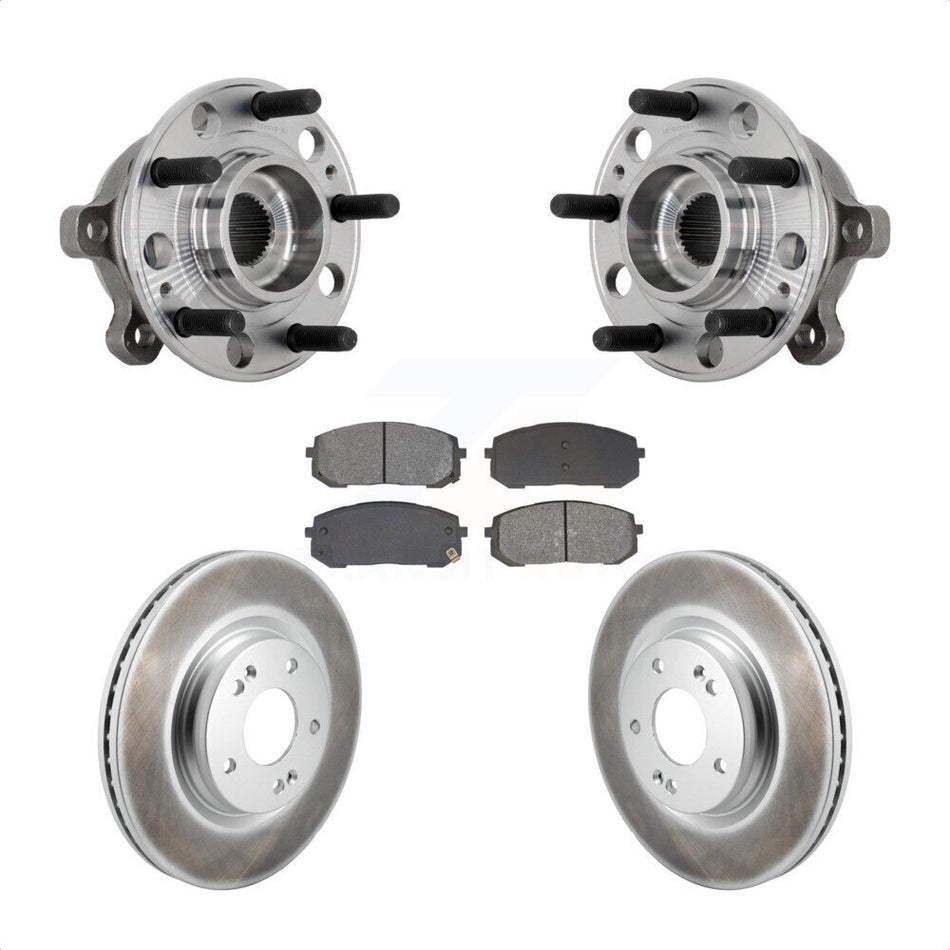 Front Hub Bearing Assembly Coated Disc Brake Rotor And Pads Kit For Hyundai Sonata Kia K5 KBB-131931