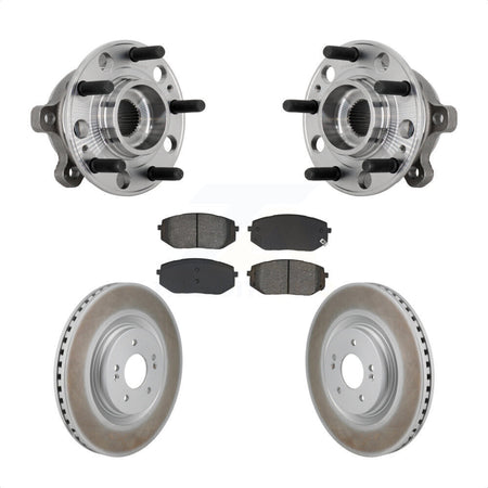 Front Hub Bearing Assembly Coated Disc Brake Rotor And Pads Kit For Hyundai Sonata Kia K5 KBB-131932