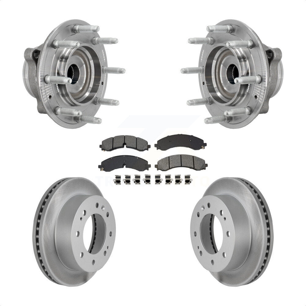 Front Hub Bearing Coat Brake Rotor Pad Kit For GMC Chevrolet Silverado 2500 HD Sierra 4WD KBB-131935