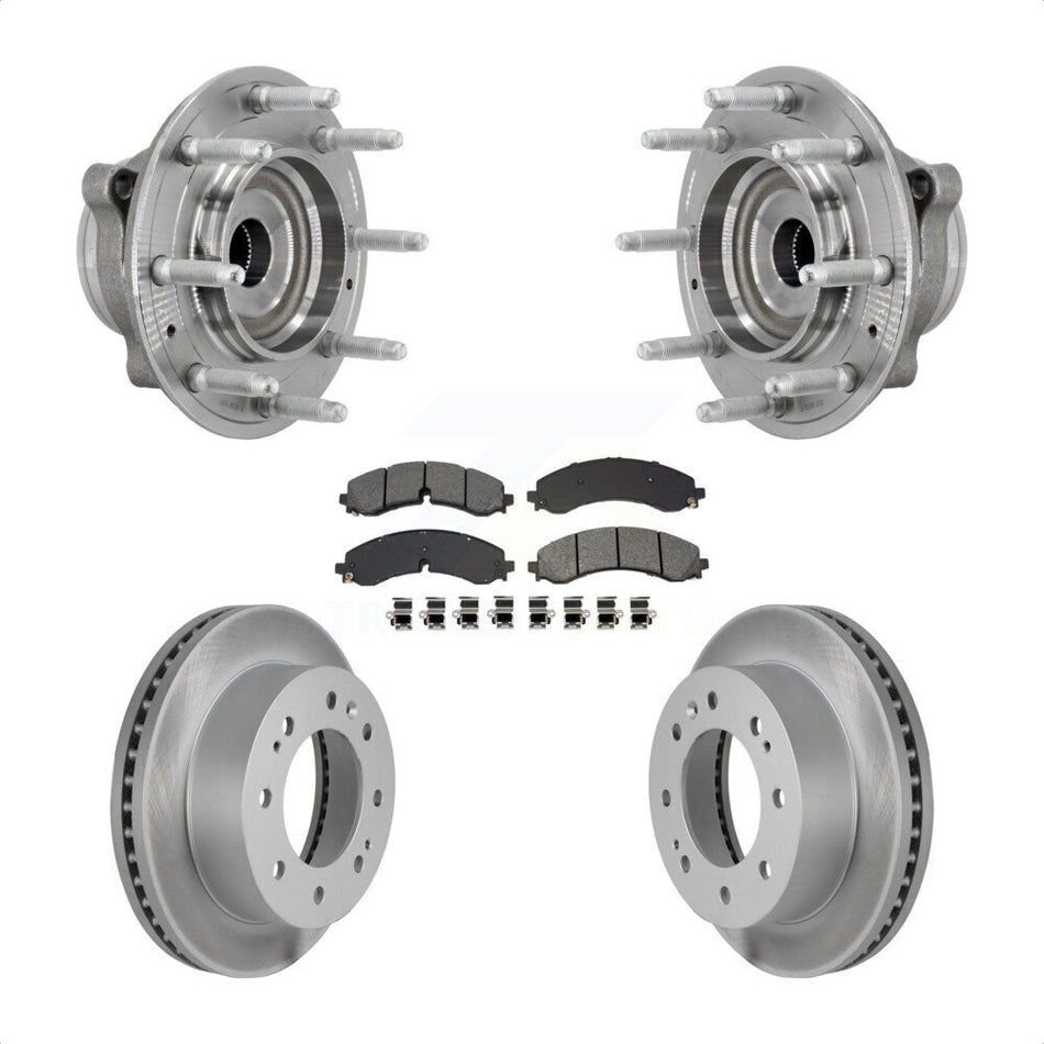 Front Hub Bearing Coat Brake Rotor Pad Kit For GMC Chevrolet Silverado 2500 HD Sierra 4WD KBB-131935