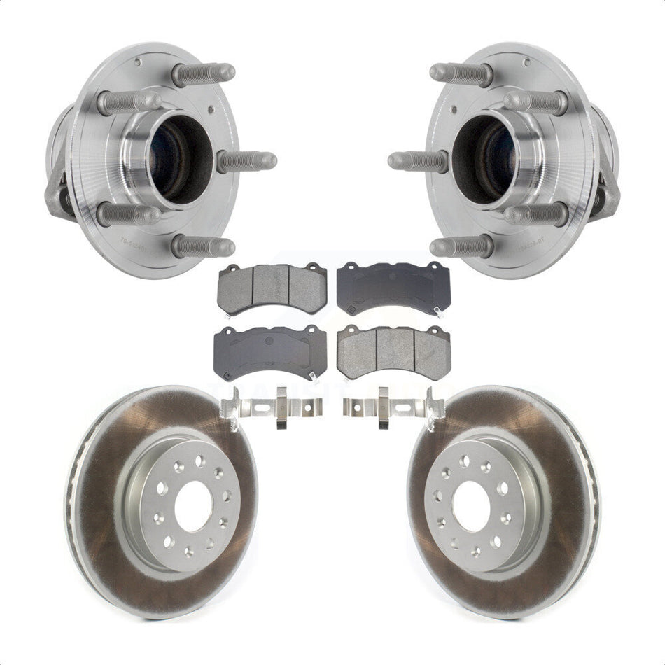Front Hub Bearing Assembly Coated Disc Brake Rotor And Pad Kit For Chevrolet Camaro LT LS KBB-131938