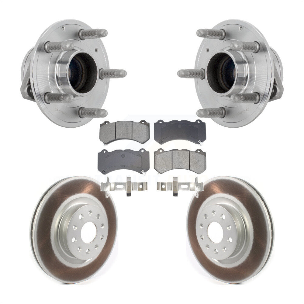 Front Hub Bearing Assembly Coated Disc Brake Rotors And Pads Kit For Cadillac CTS KBB-131941