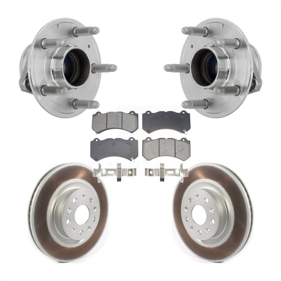 Front Hub Bearing Assembly Coated Disc Brake Rotors And Pads Kit For Cadillac CTS KBB-131941