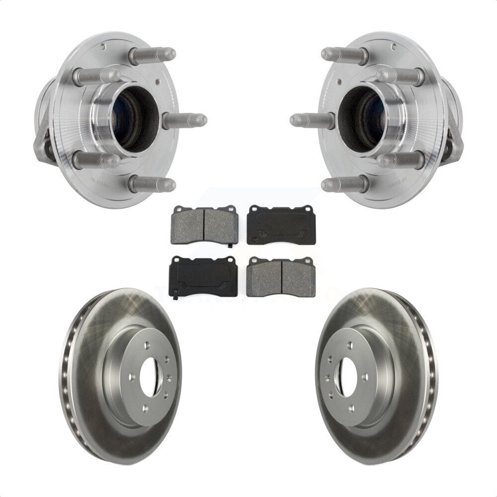 Front Hub Bearing Assembly Coated Disc Brake Rotors And Pads Kit For Cadillac ATS KBB-131942