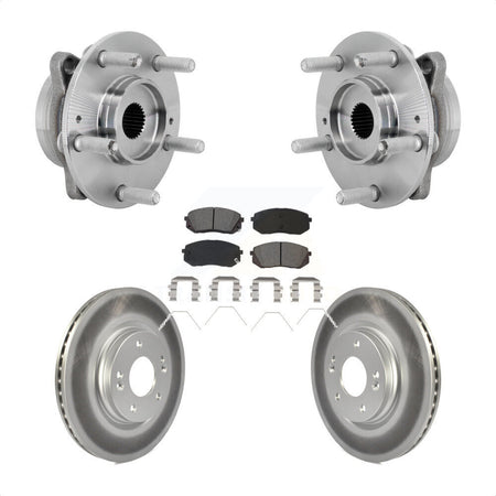 Front Hub Bearing Assembly Coated Disc Brake Rotor & Pads Kit For Hyundai Kona Kia Seltos KBB-131952