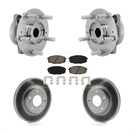 Front Hub Bearing Assembly Coated Disc Brake Rotor & Pads Kit For Hyundai Kona Kia Seltos KBB-131953