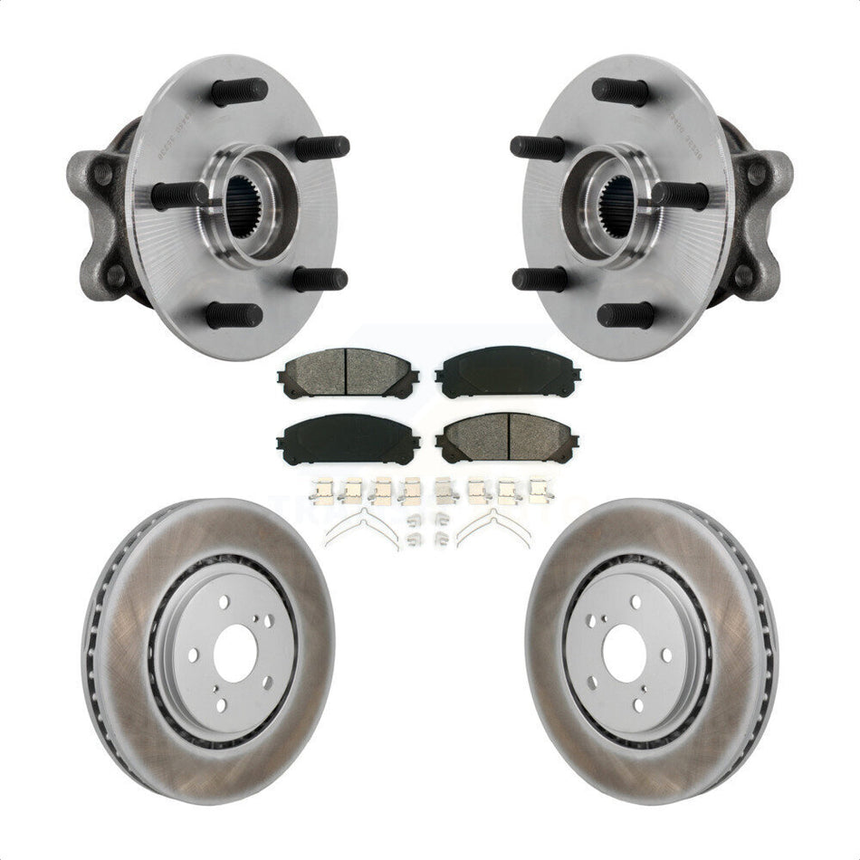 Front Hub Bearing Assembly Coated Disc Brake Rotor & Pads Kit For 2021-2023 Toyota Sienna KBB-131957
