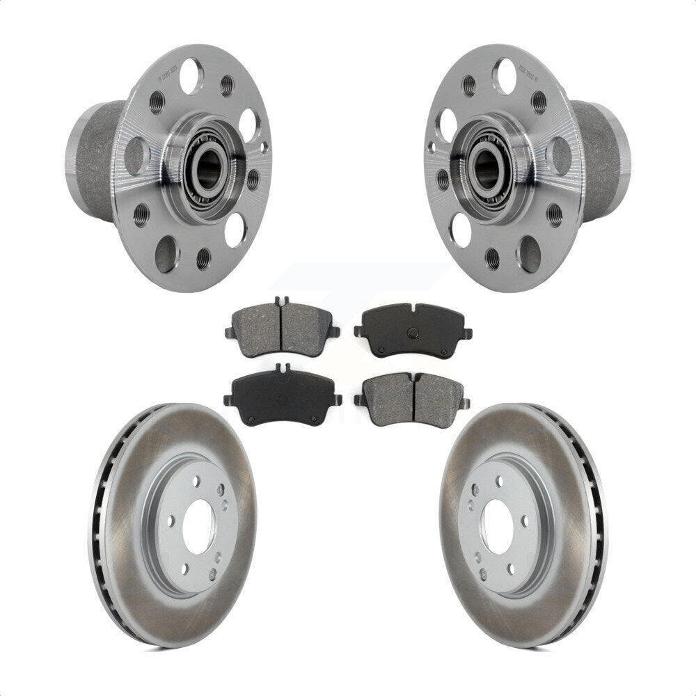 Front Hub Bearing Coated Brake Rotor Pad Kit For Mercedes-Benz C350 Without Sport Package KBB-131960