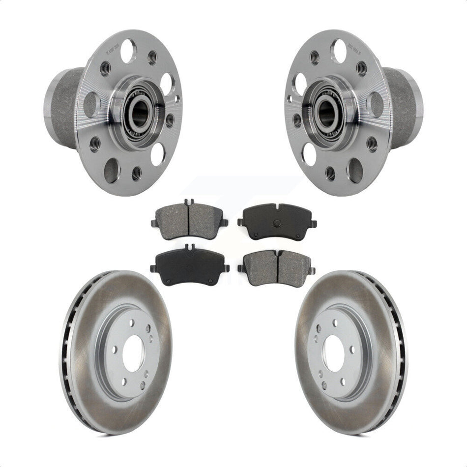 Front Hub Bearing Coated Brake Rotor Pad Kit For Mercedes-Benz C350 Without Sport Package KBB-131960