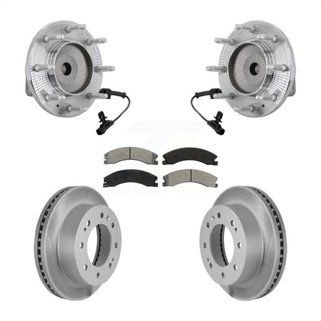 Front Hub Bearing Coat Brake Rotor Pad Kit For GMC Chevrolet Sierra 2500 HD Silverado RWD KBB-131961