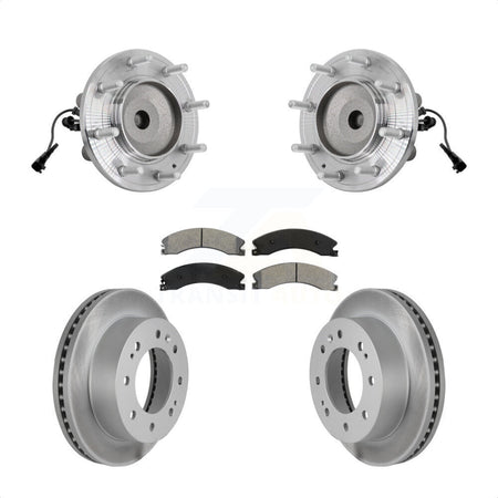 Front Hub Bearing Coat Brake Rotor Pad Kit For GMC Sierra 3500 HD Chevrolet Silverado RWD KBB-131962