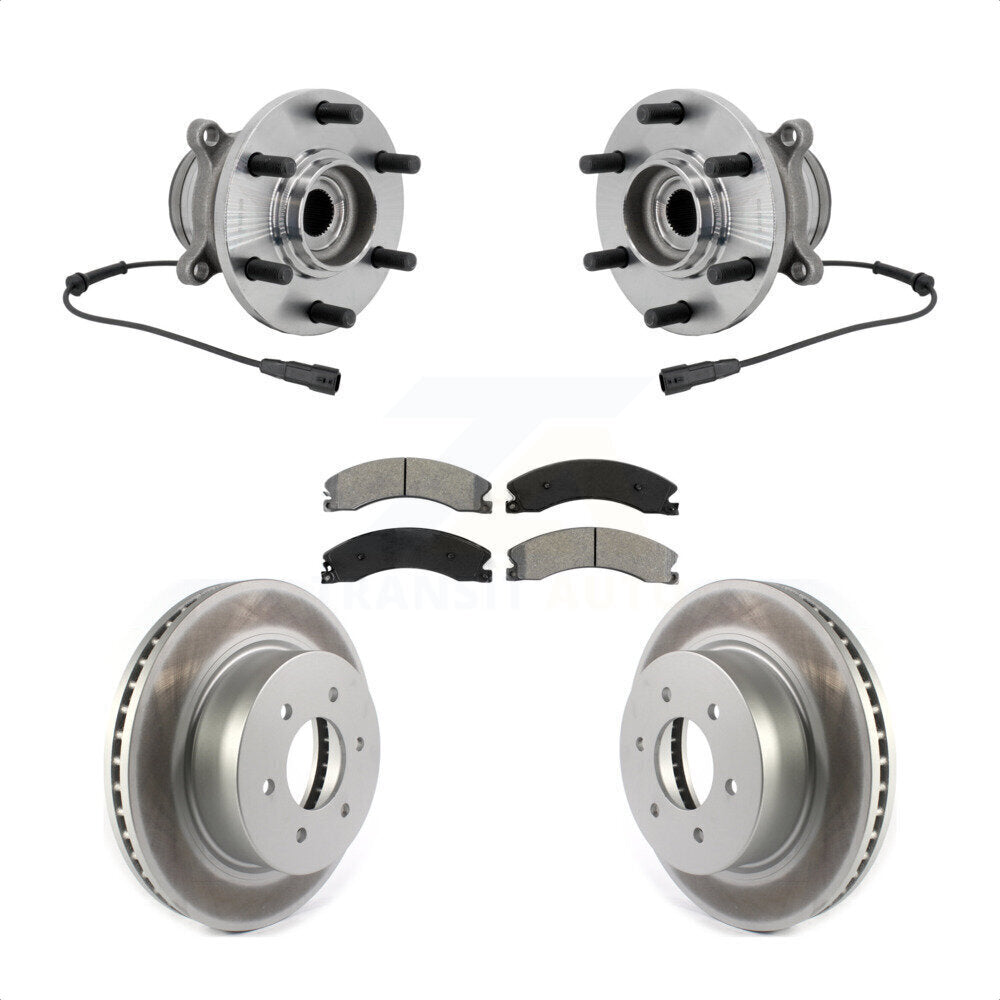 Front Hub Bearing Assembly Coated Disc Brake Rotors And Pads Kit For Nissan TITAN XD KBB-131963