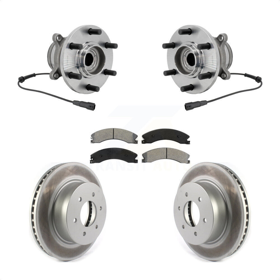 Front Hub Bearing Assembly Coated Disc Brake Rotors And Pads Kit For Nissan TITAN XD KBB-131963
