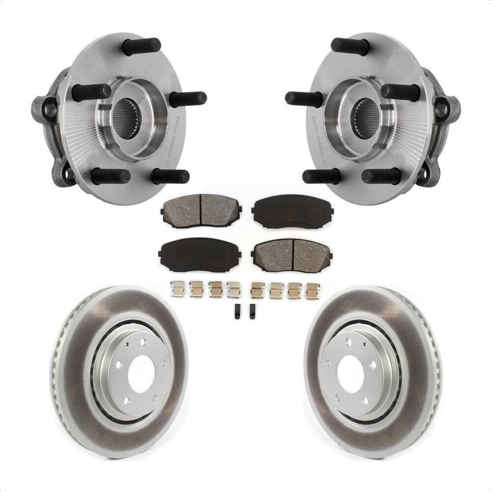 Front Hub Bearing Assembly Coated Disc Brake Rotors And Pads Kit For 2016-2023 Mazda CX-9 KBB-131964
