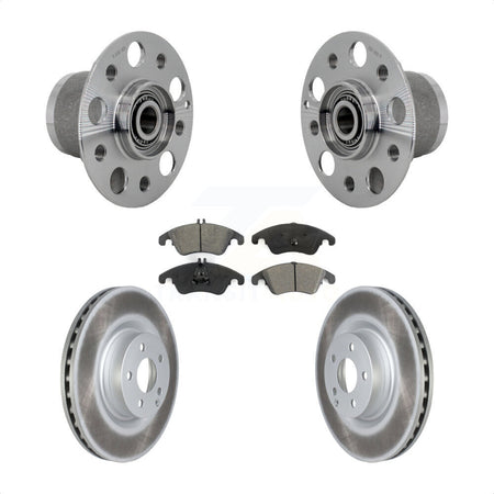 Front Hub Bearing Assembly Coated Disc Brake Rotor & Pads Kit For Mercedes-Benz C250 E550 KBB-131970
