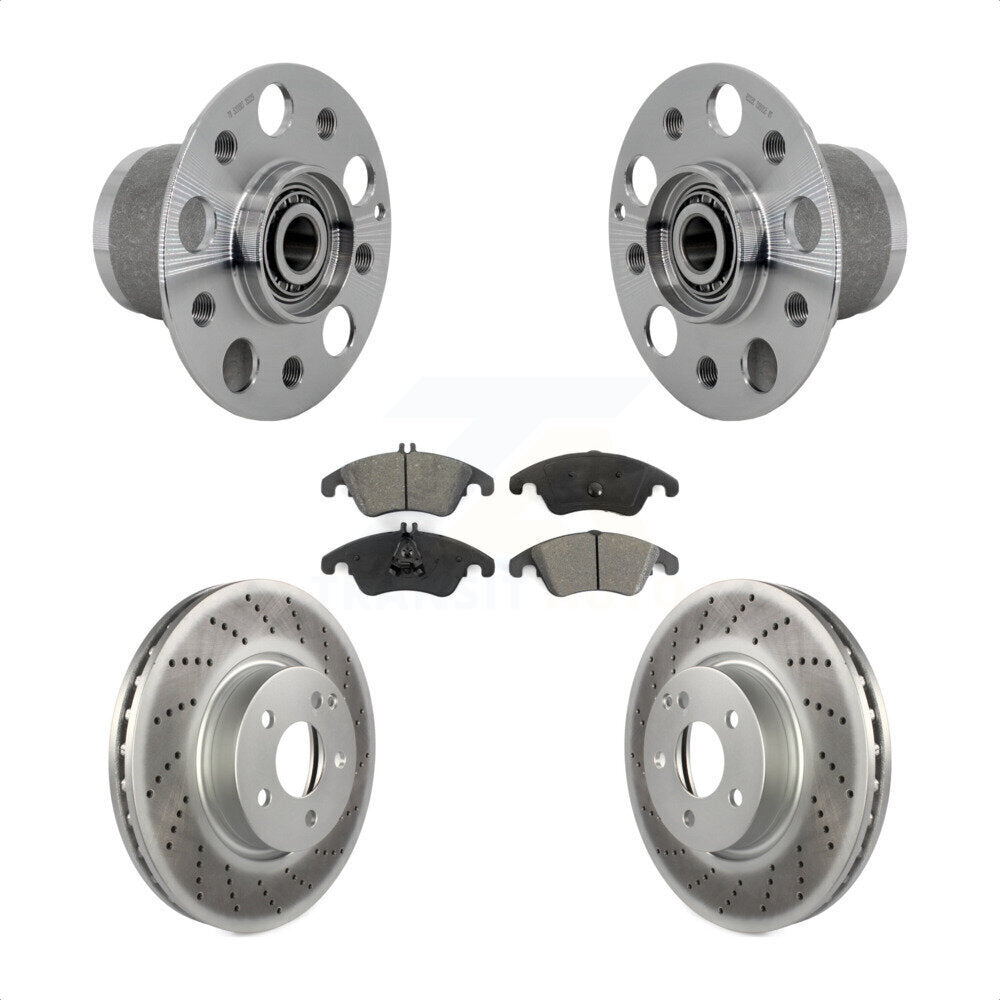 Front Hub Bearing Coated Disc Brake Rotor Pad Kit For Mercedes-Benz C300 E350 C350 SLC300 KBB-131975