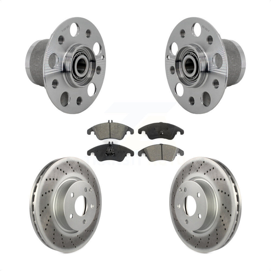 Front Hub Bearing Coated Disc Brake Rotor Pad Kit For Mercedes-Benz C300 E350 C350 SLC300 KBB-131975