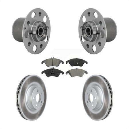Front Hub Bearing Assembly Coated Disc Brake Rotor & Pads Kit For Mercedes-Benz E400 E550 KBB-131979