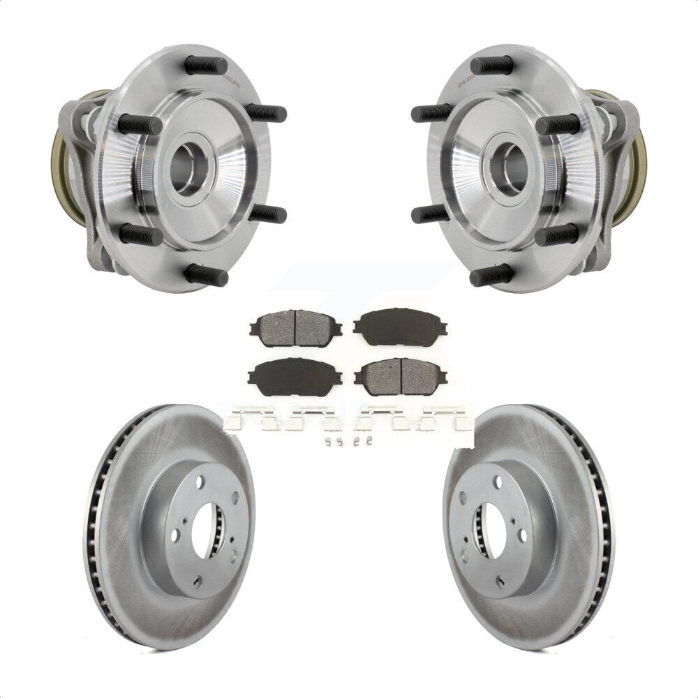 Front Hub Bearing Coat Brake Rotor Pads Kit For 2005-2015 Toyota Tacoma With 5 Lug Wheels KBB-131982
