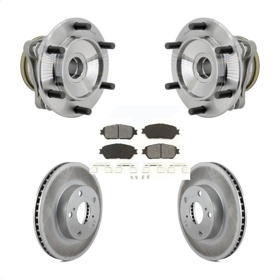 Front Hub Bearing Coat Brake Rotor Pads Kit For 2005-2015 Toyota Tacoma With 5 Lug Wheels KBB-131982
