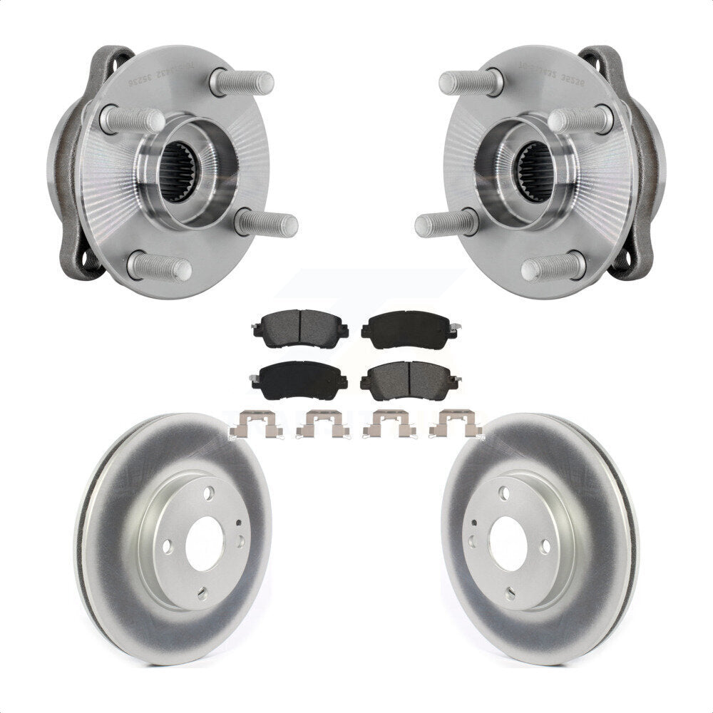 Front Hub Bearing Assembly Coated Disc Brake Rotor And Pads Kit For Toyota Yaris iA Scion KBB-131988