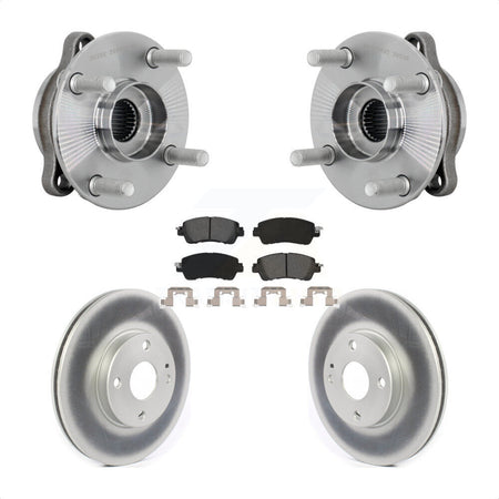 Front Hub Bearing Assembly Coated Disc Brake Rotor And Pads Kit For Toyota Yaris iA Scion KBB-131988