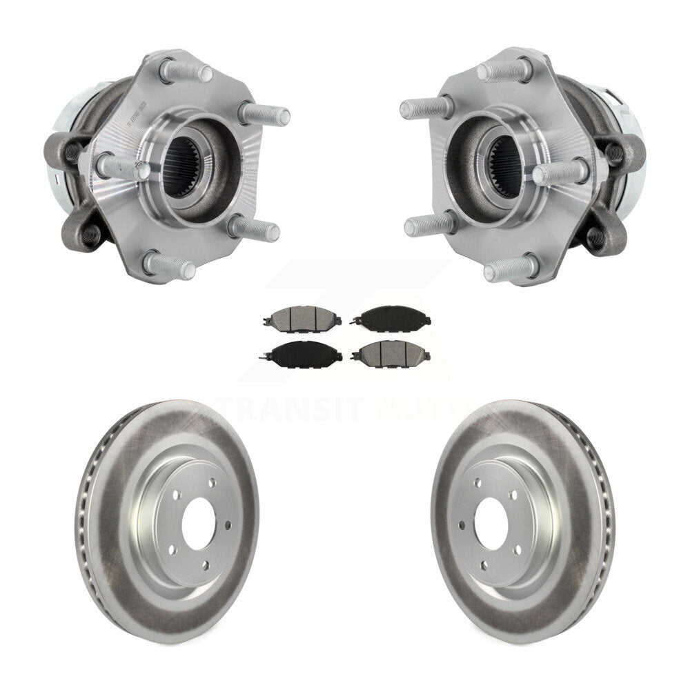 Front Hub Bearing Assembly Coated Disc Brake Rotors And Pads Kit For Nissan Murano KBB-131995