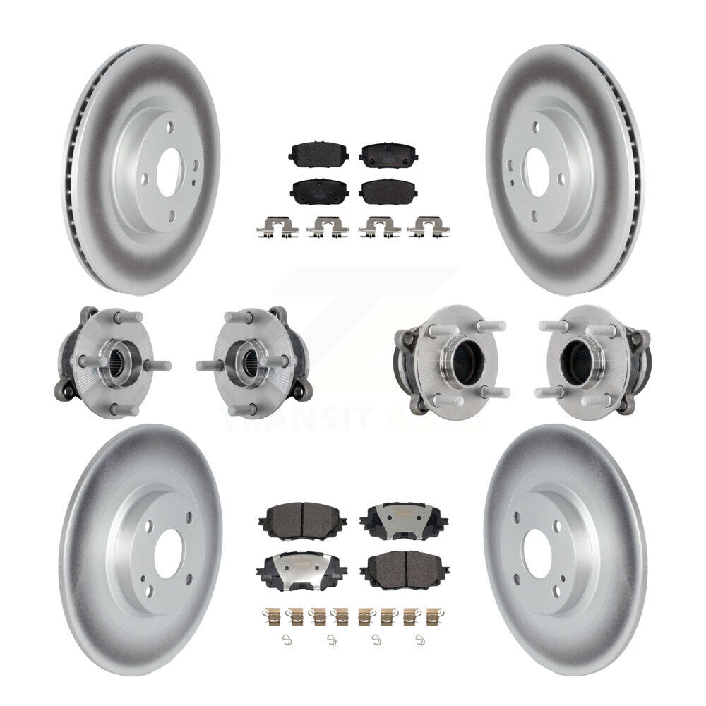 Front Rear Hub Bearings Coated Disc Brake Rotors And Pads Kit (10Pc) For Mazda MX-5 Miata KBB-132000