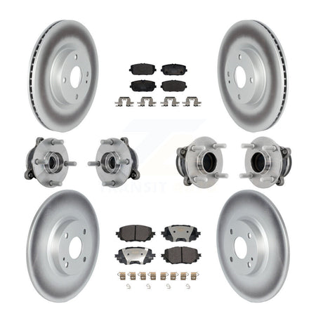 Front Rear Hub Bearings Coated Disc Brake Rotors And Pads Kit (10Pc) For Mazda MX-5 Miata KBB-132000