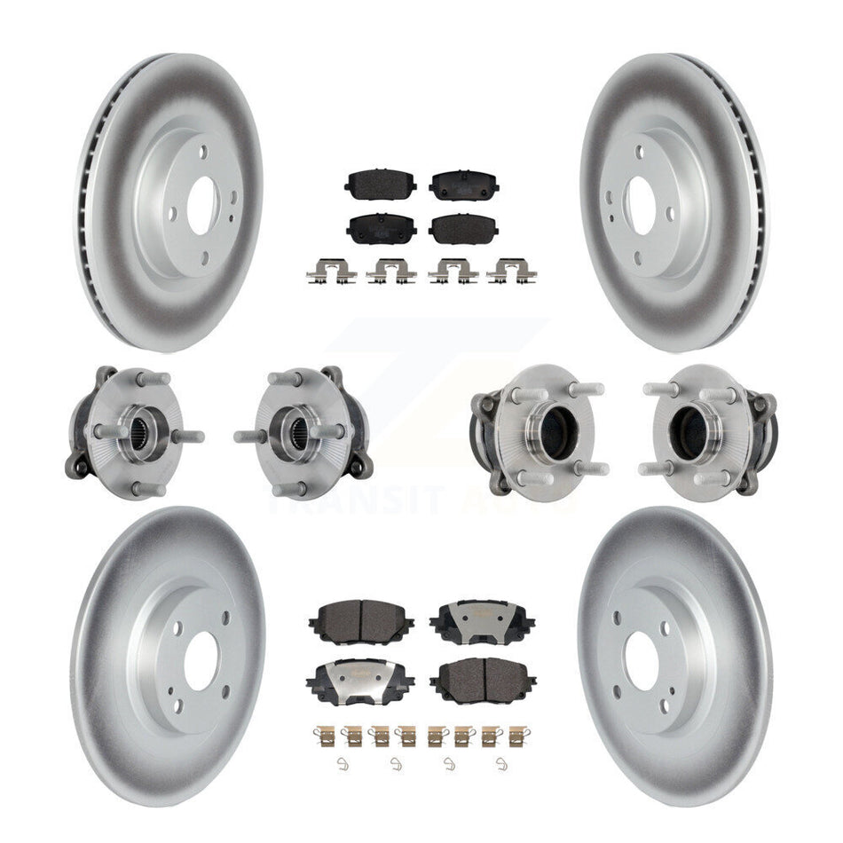 Front Rear Hub Bearings Coated Disc Brake Rotors And Pads Kit (10Pc) For Mazda MX-5 Miata KBB-132000