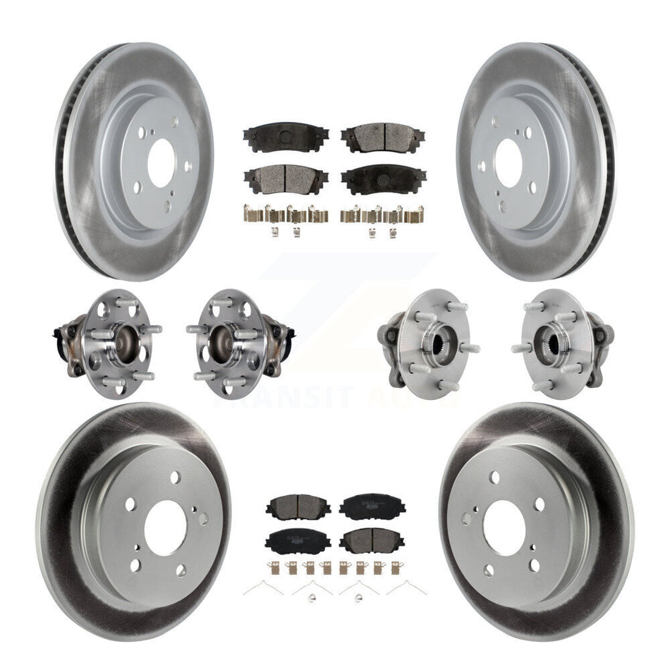 Front Rear Hub Bearing Coated Disc Brake Rotor And Ceramic Pad Kit (10Pc) For Toyota C-HR KBB-132007