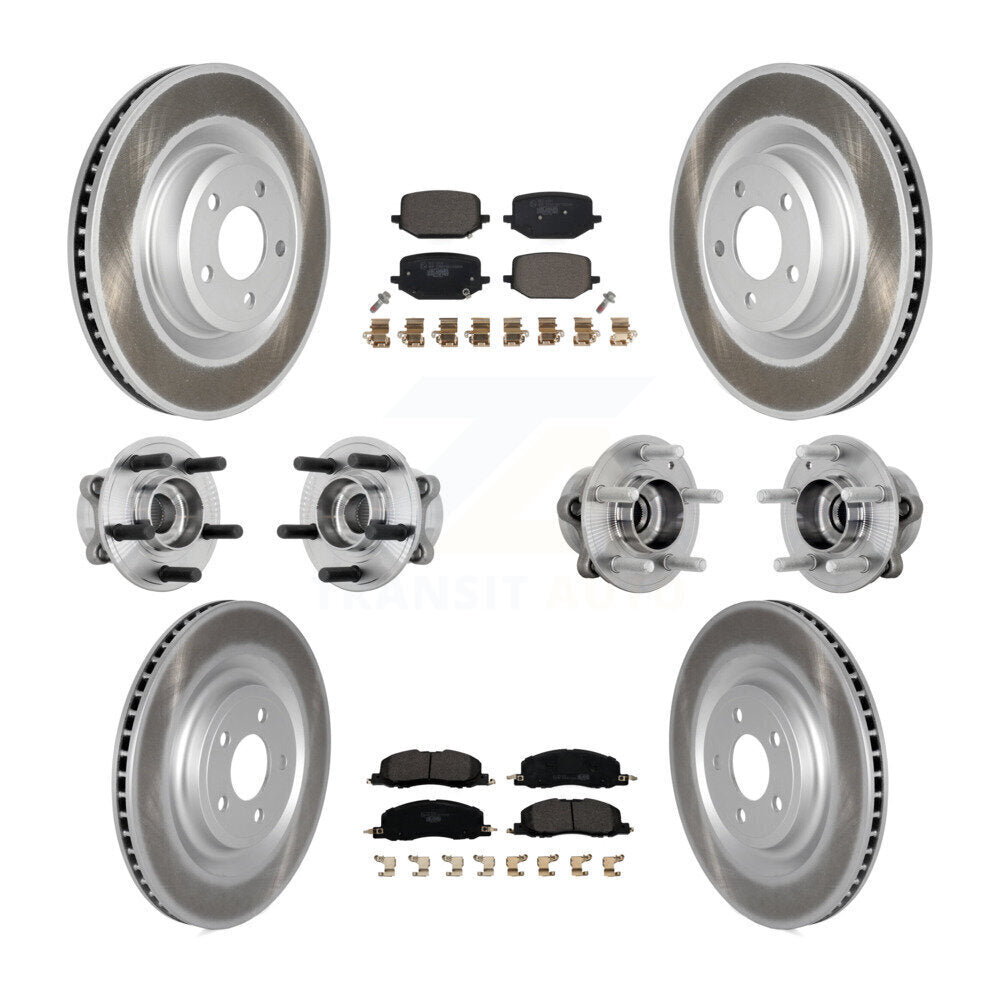 Front Rear Hub Bearing Coat Brake Rotor Pads Kit (10Pc) For 2020-2022 Lincoln Aviator AWD KBB-132023