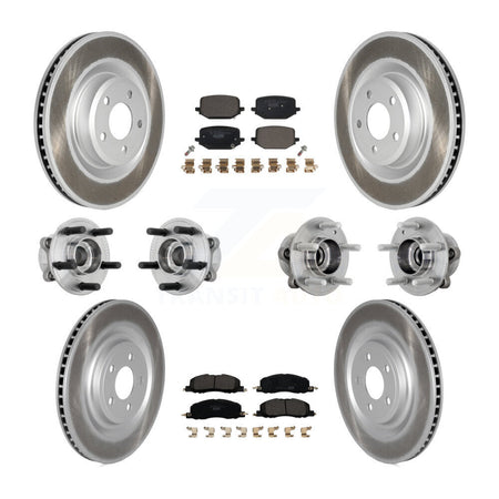 Front Rear Hub Bearing Coat Brake Rotor Pads Kit (10Pc) For 2020-2022 Lincoln Aviator AWD KBB-132023