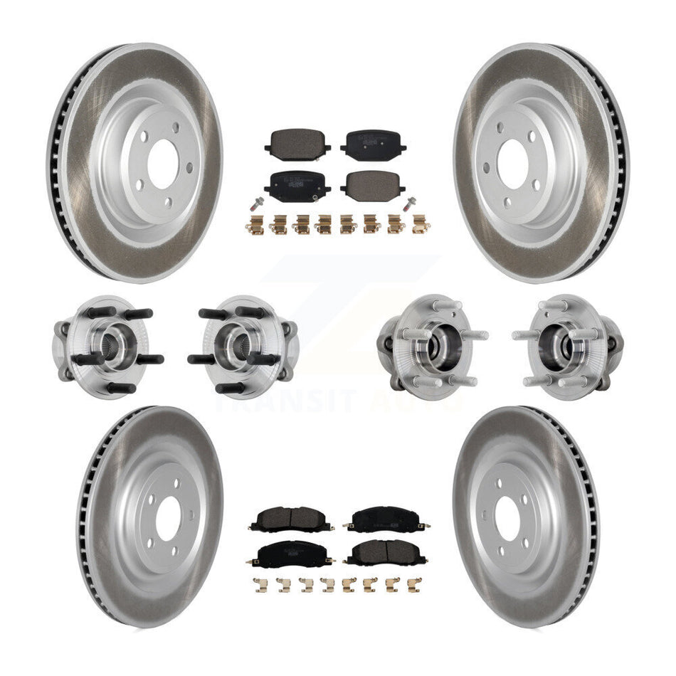 Front Rear Hub Bearing Coat Brake Rotor Pads Kit (10Pc) For 2020-2022 Lincoln Aviator AWD KBB-132023