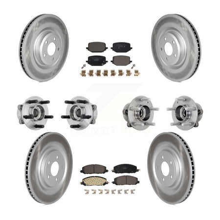Front Rear Hub Bearing Coated Brake Rotor Pads Kit (10Pc) For Lincoln Aviator Ford Police KBB-132024
