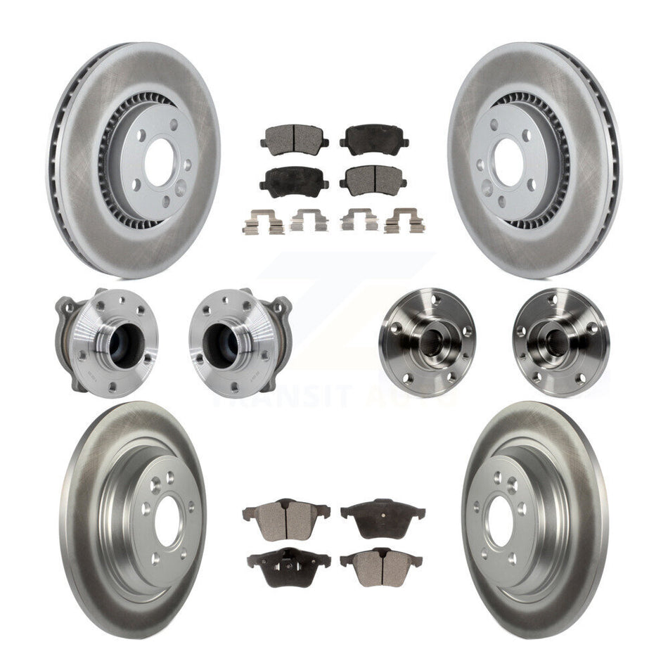 Front Rear Hub Bearings Coated Disc Brake Rotors And Pads Kit (10Pc) For Volvo S60 V70 KBB-132026
