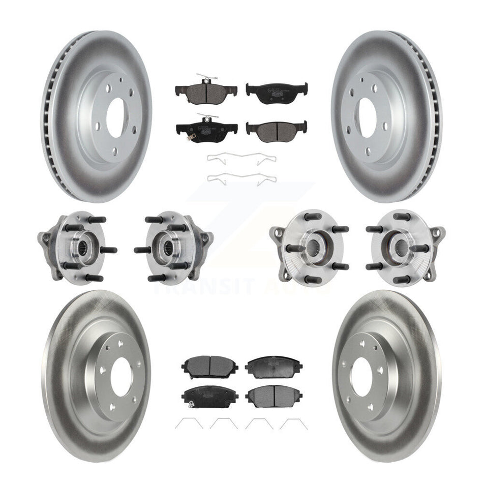 Front Rear Hub Bearing Coated Brake Rotor & Pads Kit (10Pc) For 2020-2022 Mazda CX-30 AWD KBB-132032