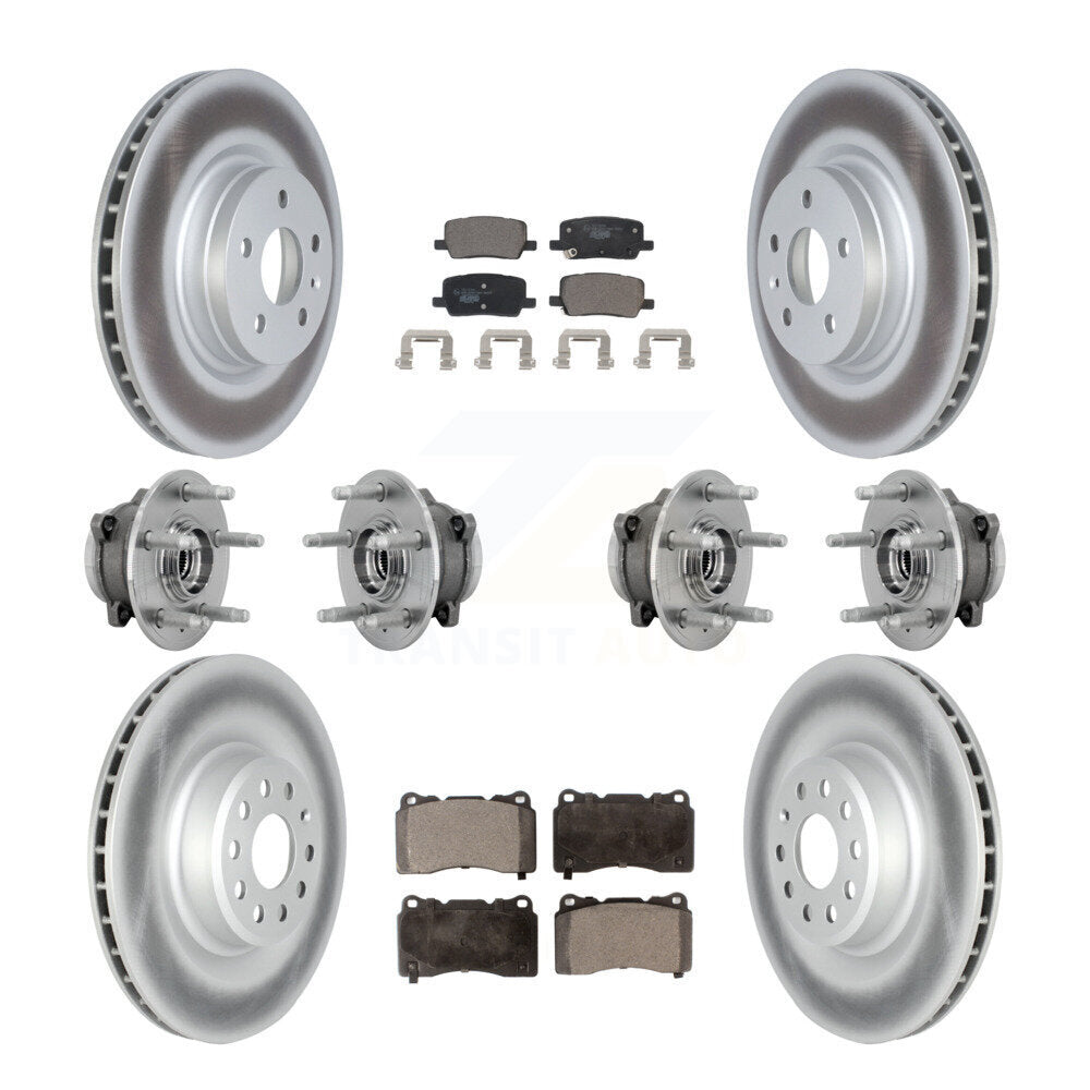 Front Rear Hub Bearing Coated Disc Brake Rotor And Pad Kit (10Pc) For 2017-2019 Tesla X S KBB-132035