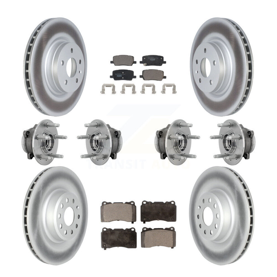 Front Rear Hub Bearing Coated Disc Brake Rotor And Pad Kit (10Pc) For 2017-2019 Tesla X S KBB-132035