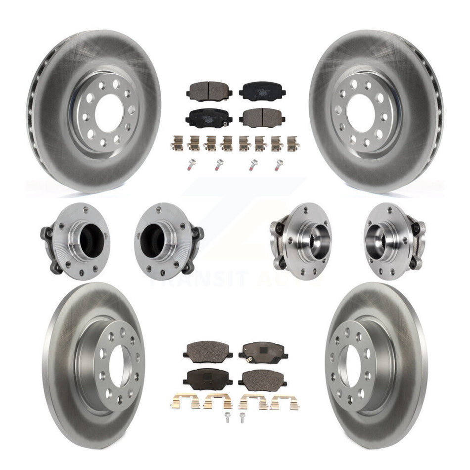 Front Rear Hub Bearing Coated Brake Rotor Pads Kit (10Pc) For Jeep Renegade Fiat 500X FWD KBB-132039