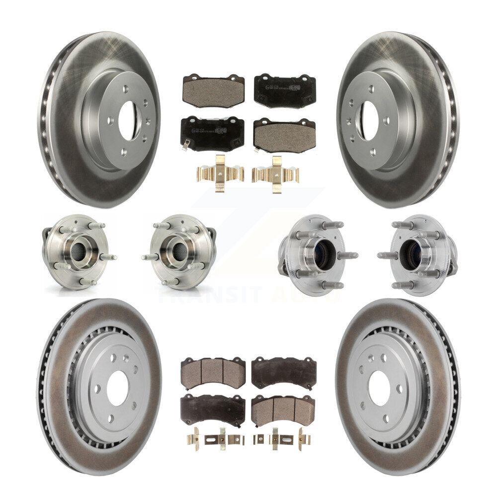 Front Rear Hub Bearing Coated Disc Brake Rotor Pad Kit (10Pc) For Cadillac ATS V with RWD KBB-132043